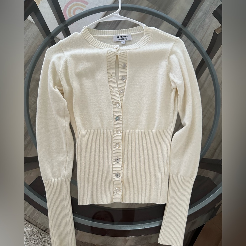 Frankie’s Bikinis Lenon Cloud Knit Button Up Sweater